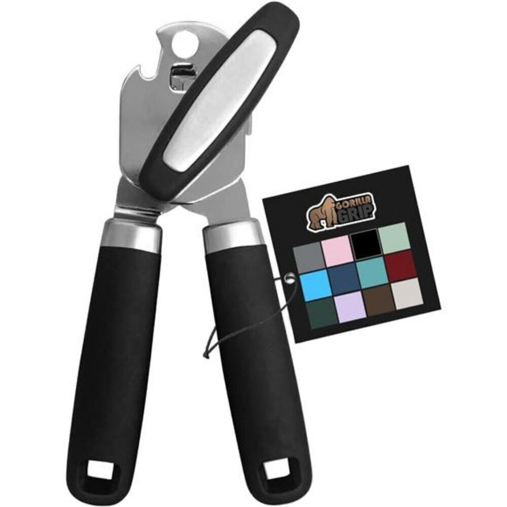 The Original Gorilla Grip Heavy Duty Stainless Steel Smooth Edge Manual Can Blac